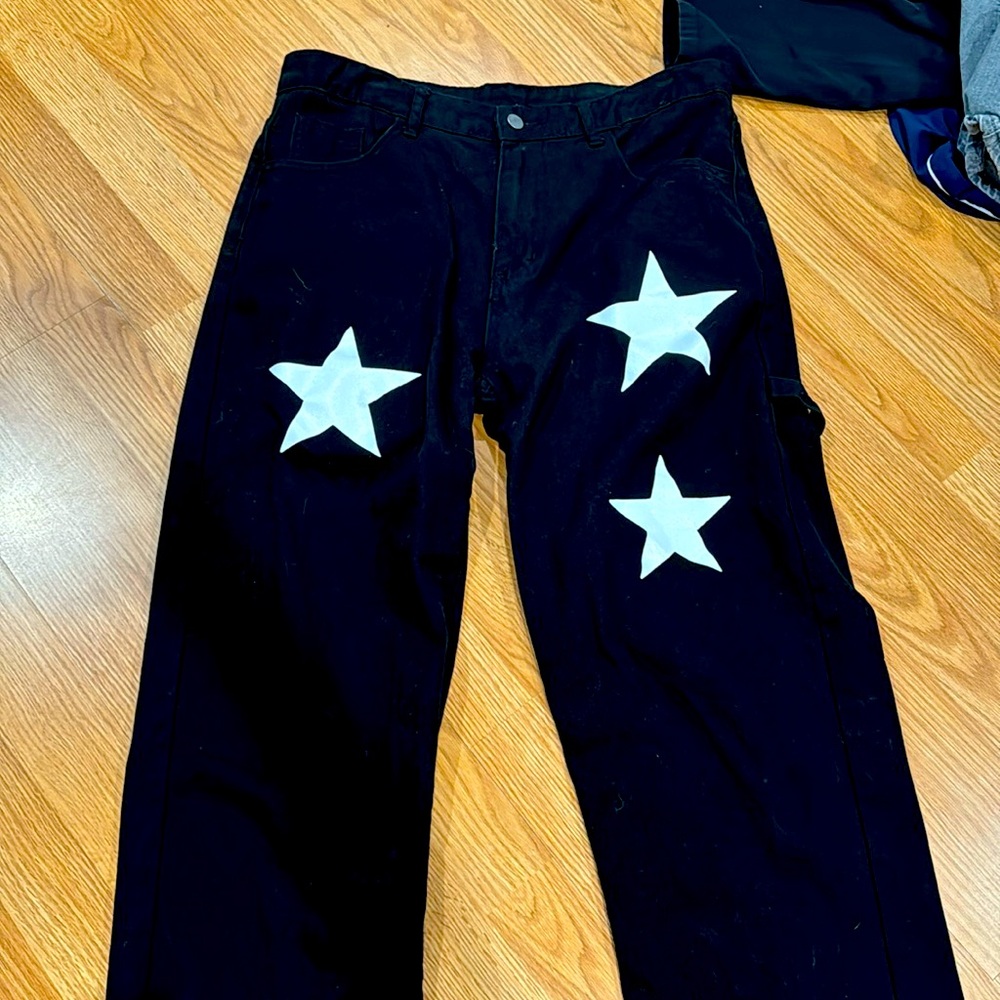 Black star flare jeans